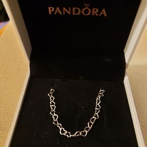 Pandora NWT Sterling  interlocking hearts chain.
